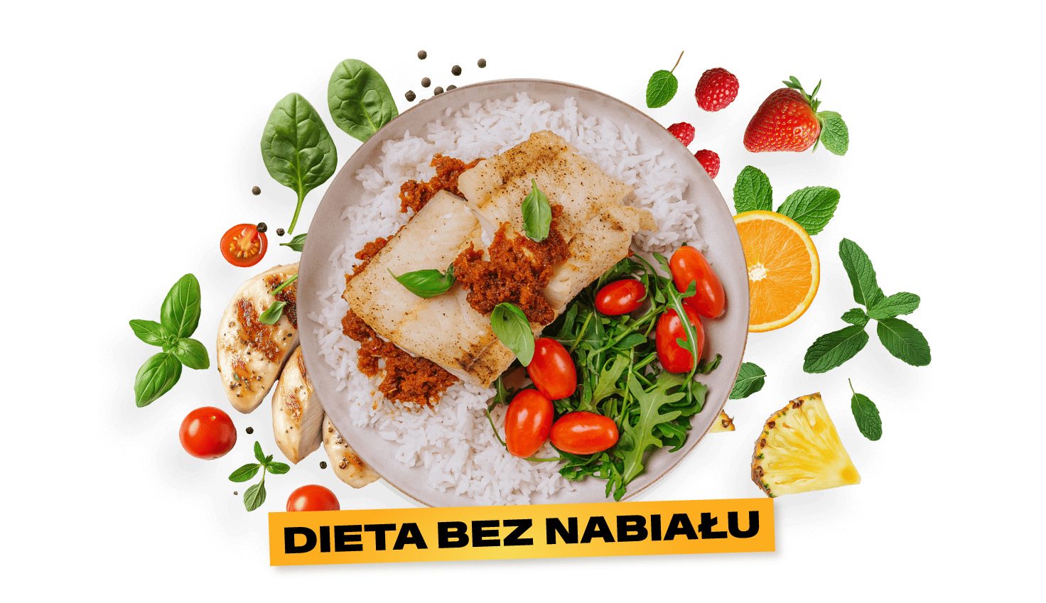 Dieta Bez Nabiału z wyborem menu 1250 kcal - catering dietetyczny